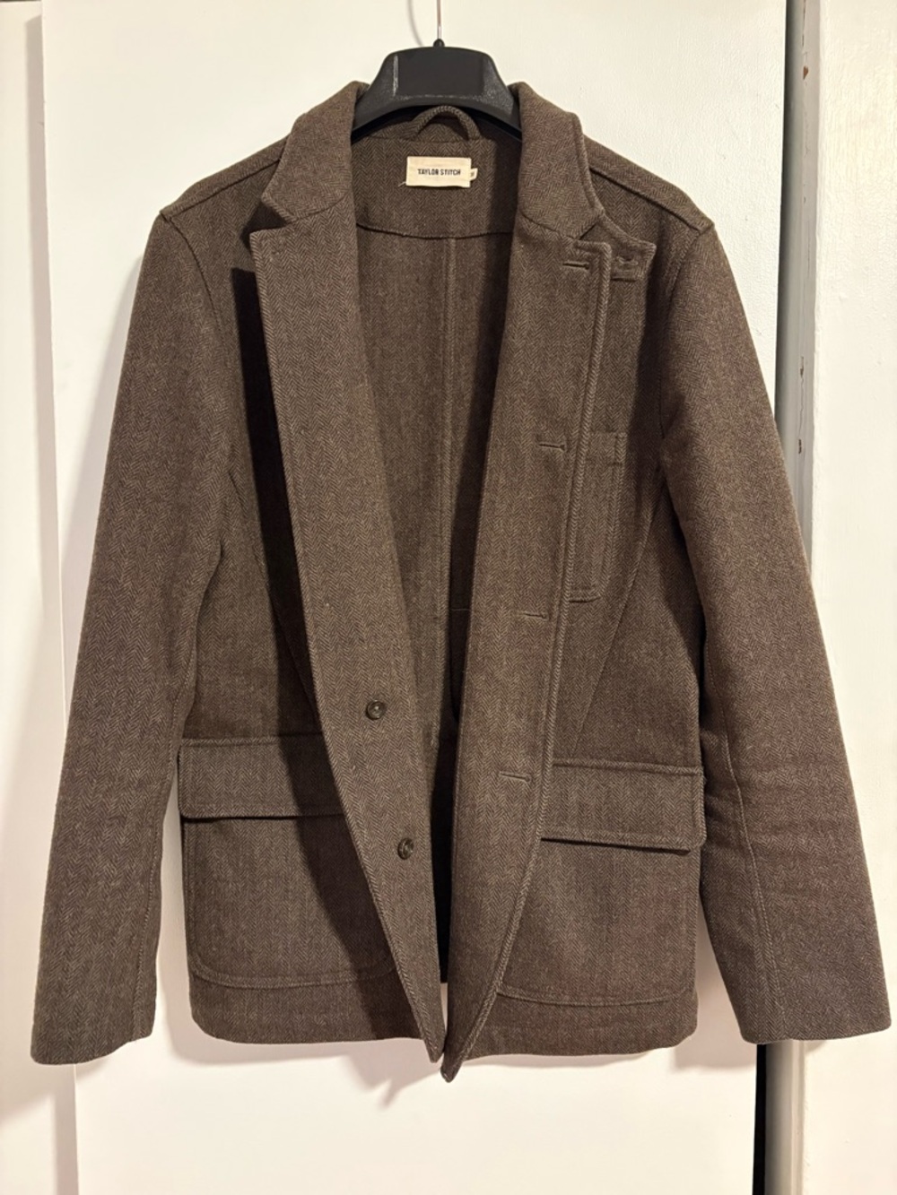 Taylor Stitch Brown Herringbone Blazer